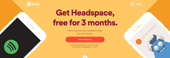 Spotify Premium ar Headspace