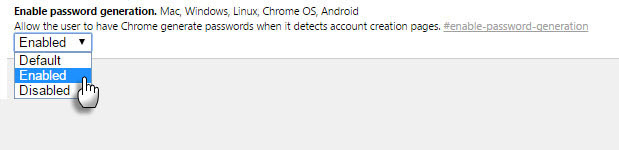 Iespējojiet Chrome paroli