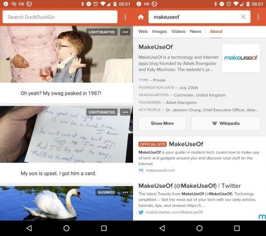 Ekrānuzņēmums DuckDuckGo