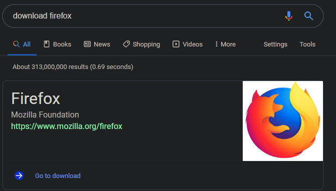 Google lejupielādes Firefox saite