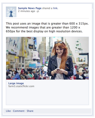 Facebook piedāvātais attēls lielais