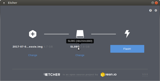 Etcher USB diska veidotājs