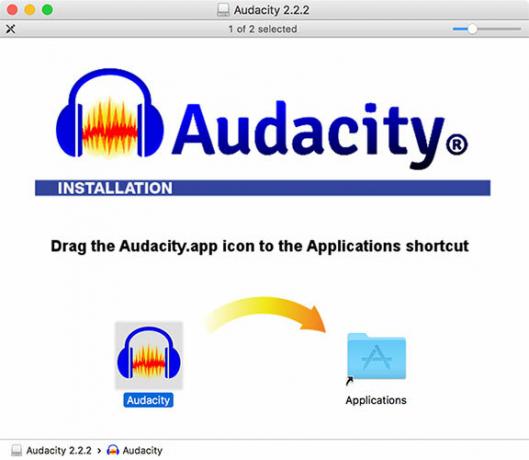 Audacity instalēšana macOS