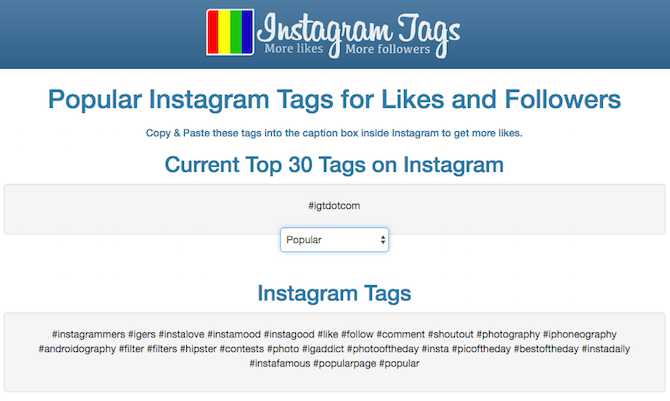 Labākie Instagram rīki InstagramTags