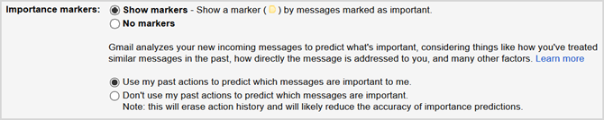 gmail iestatījumi svarīguma marķieri
