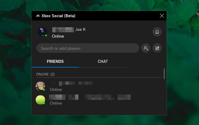 Spēļu josla Xbox social