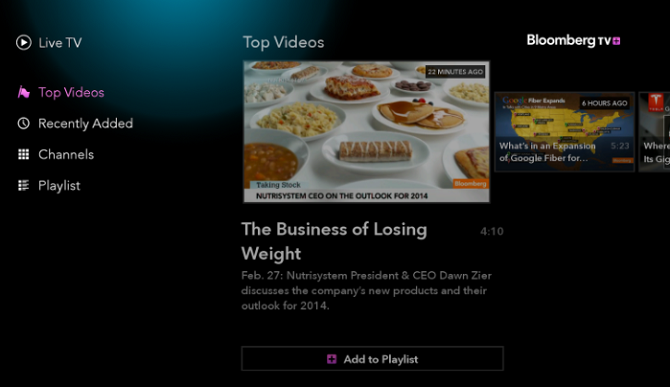 Bloomberg TV + Android TV lietotne