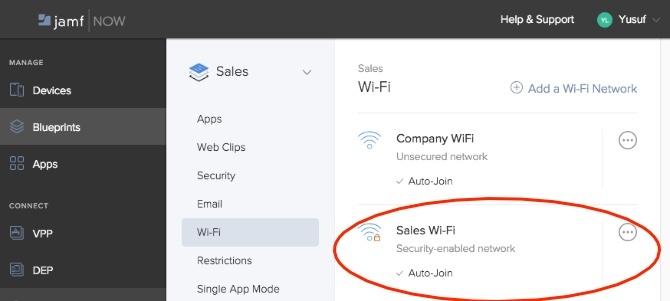 jamf tagad izvieto wifi tīklu pārvaldību