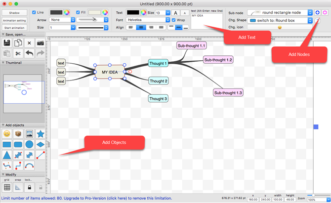 SimpleMindMap Mac prāta karte