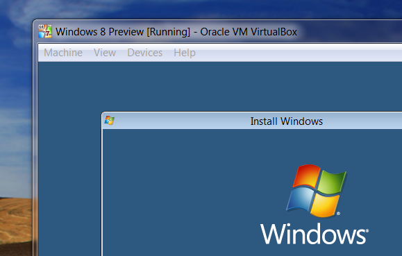 Windows 8 virtuālā kaste