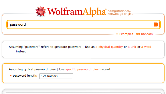 wolfram alfa parole