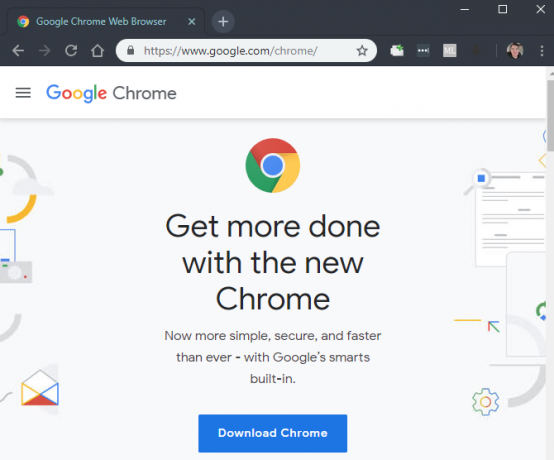 Google Chrome sākumlapa