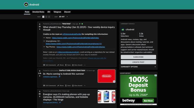 Android subreddit