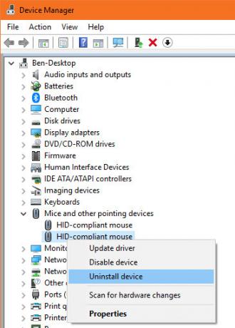 Kā salabot peles dubultklikšķi Windows Windows Atinstalēt peles draiveri
