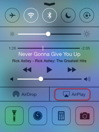 AirPlay vadības centrs