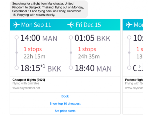 facebook kurjers bot skyscanner