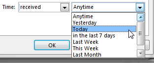 Outlook tradicionālās formatēšanas laika filtri
