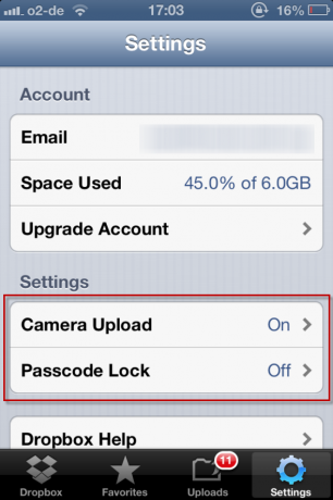 Dropbox - viena no obligātajām lietotnēm, ja jums pieder iPhone dropboxsettings1