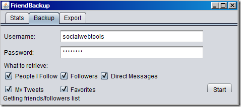 Dublējiet savus Twitter draugus, izmantojot pakalpojumu FriendBackup. Dublējiet savus Twitter draugus, izmantojot pakalpojumu FriendBackup.