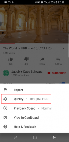 Google sāk galveno YouTube HDR ieviešanu Android mobilajai lietotnei YouTube App 1080pHDR