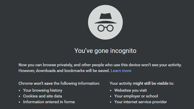 Chrome Go inkognito