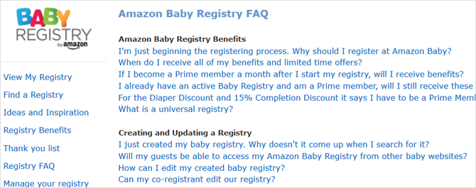 amazon baby register faq