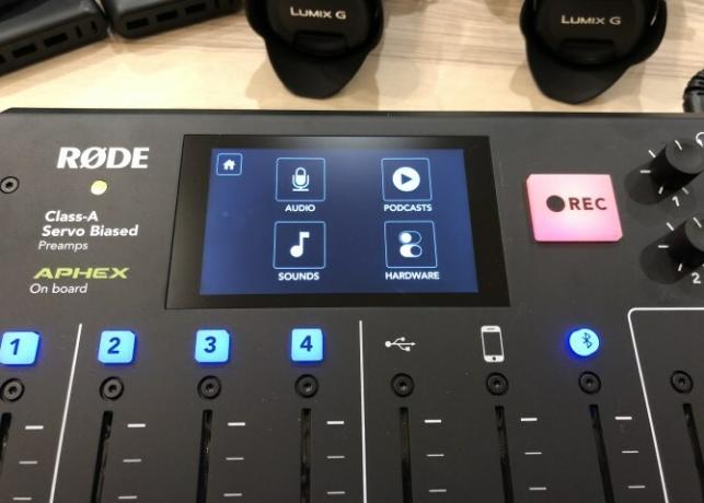 Rodecaster Pro opciju izvēlne