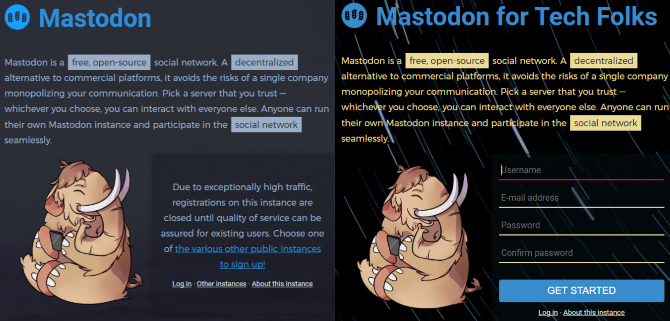 reģistrēšanās sociālajā tīklā mastodon