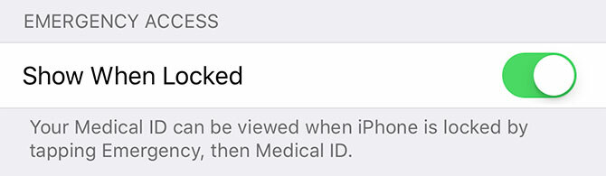 Rādīt medicīnisko ID, kad tas ir bloķēts iphone