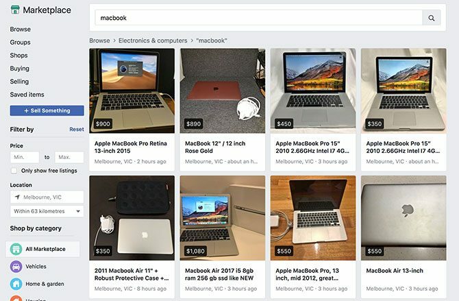 Facebook Marketplace lietotie klēpjdatori