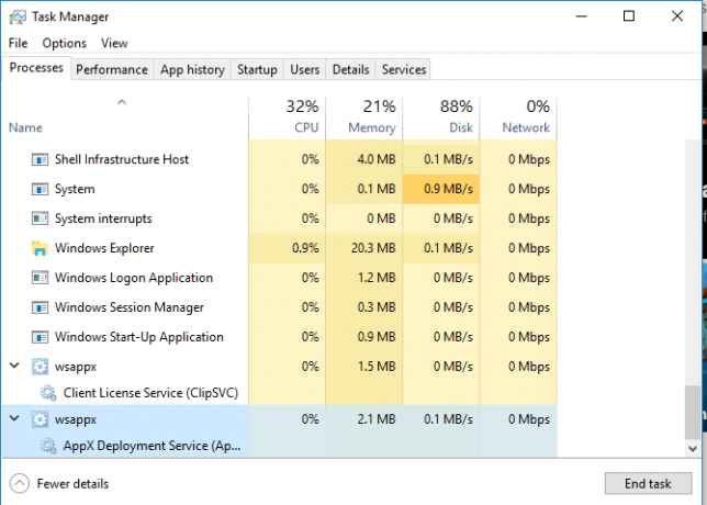 kas ir wsappx un kāpēc augsts CPU ram izdod Windows 10