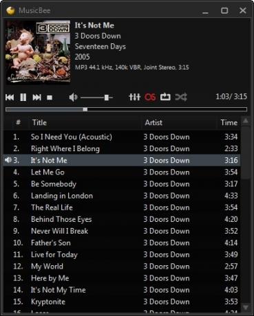 MusicBee: jūsu jaudīgais, tomēr vienkāršais, visaptverošais mūzikas pārvaldnieks [Windows] MusicBee kompaktā atskaņotāja skats