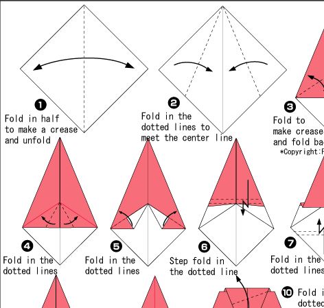 vienkāršas origami diagrammas