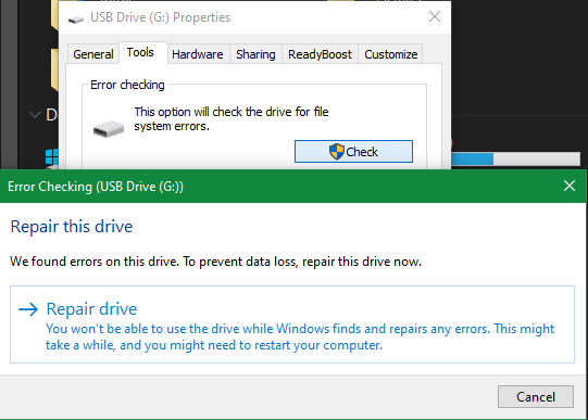 Windows labošanas USB disks