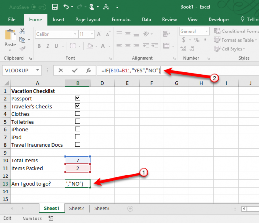 kā izveidot kontrolsarakstu Excel, piemēram, profesionāļiem