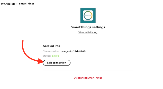 Kā iestatīt un lietot Samsung SmartThings sistēmu, rediģēt savienojumu ar ifttt