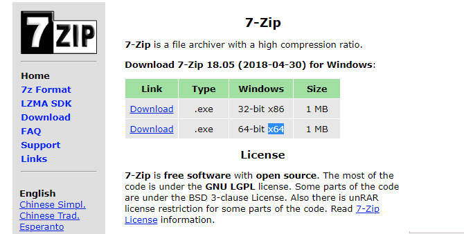 7 Zip 64 bitu versija