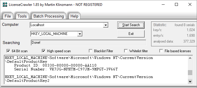 3 veidi, kā atgūt sērijas numurus programmā Windows LicenseCrawler 670x300