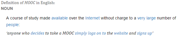 MOOC definīcija