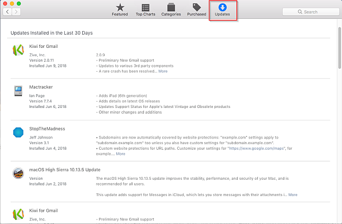 Mac App Store atjauninājumi