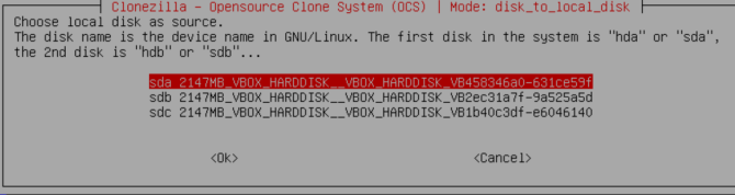 Kā izmantot Clonezilla, lai klonētu Windows cieto disku, klonezilla atlasiet disku