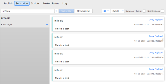 inTopic MQTT tests