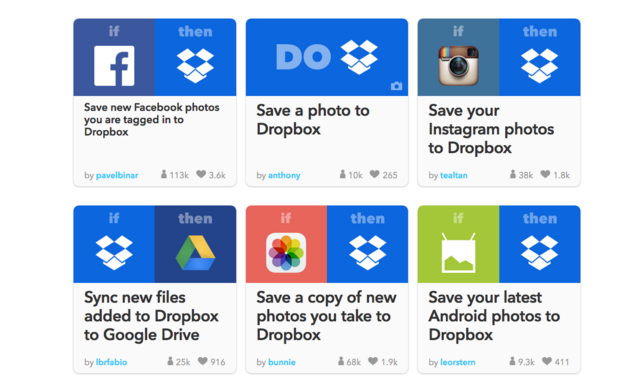 IFTTT Dropbox receptes