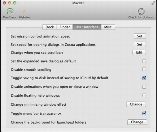 MacUtil: viegli pielāgojiet Mac OS X funkcijas no vienkāršas izvēlnes [Mac OS X] mui