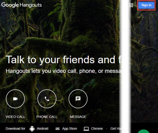 kā lietot google Hangouts - pierakstieties