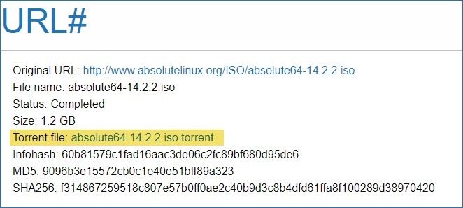 Kā izveidot torrentus lielu failu lejupielādei URLHash Torrent fails