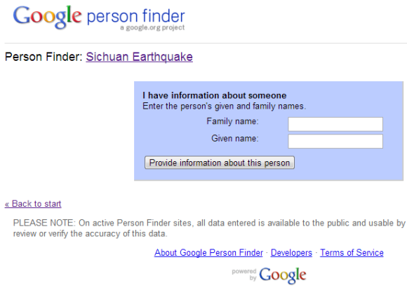 Kā lietot Google Person Finder, lai atrastu tuviniekus pēc katastrofas, googlepersonfinder5