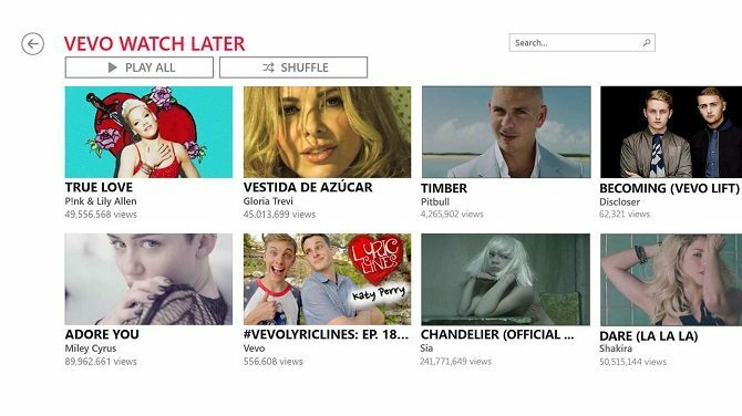 vevo Windows 10 lietotne