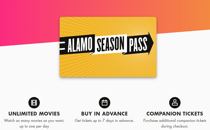 MoviePass alternatīvas - Alamo Season Pass