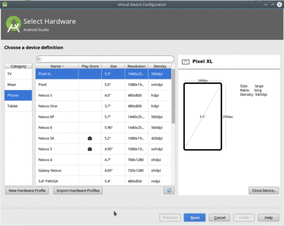 android versijas studijas avdmanager aparatūra